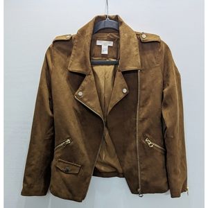 H&M imitation Suede Biker Jacket Size 2
